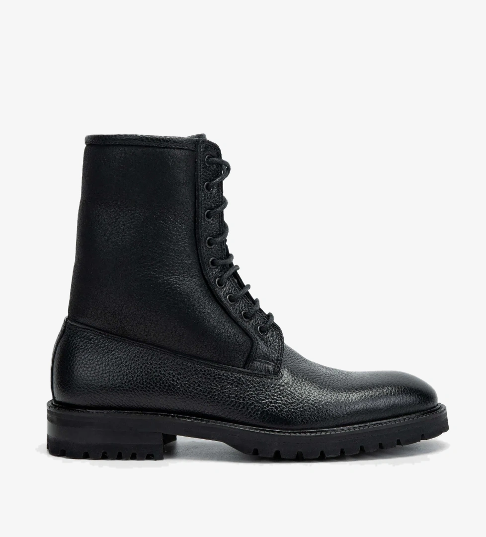 Tamer Tanca Erkek Hakiki Deri Siyah POSTAL Bot - Görsel 1