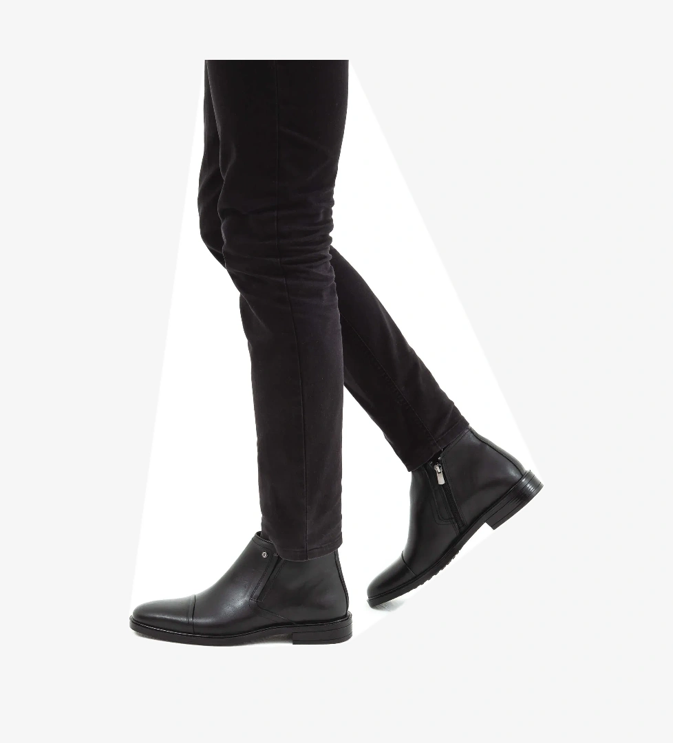 Tamer Tanca Erkek Hakiki Deri Siyah Klasik Bot - Görsel 1