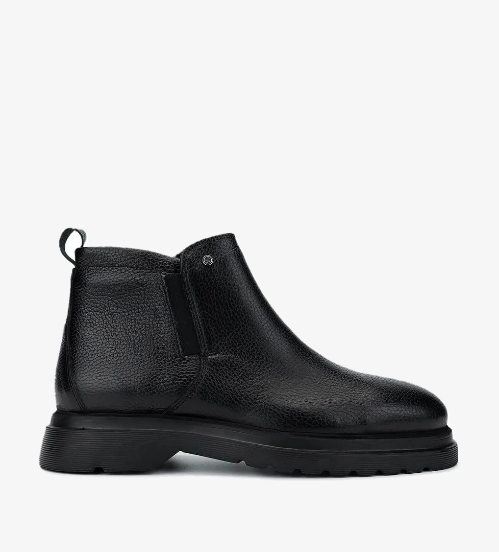 Tamer Tanca Erkek Hakiki Deri Siyah Bot Ayakkabı - Görsel 1