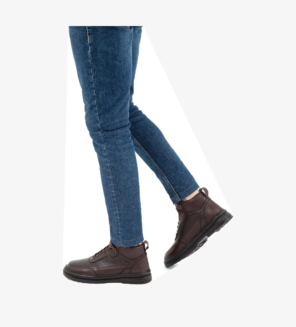 Tamer Tanca Tamer Tanca Erkek Hakiki Deri Kahverengi Casual Bot model görseli