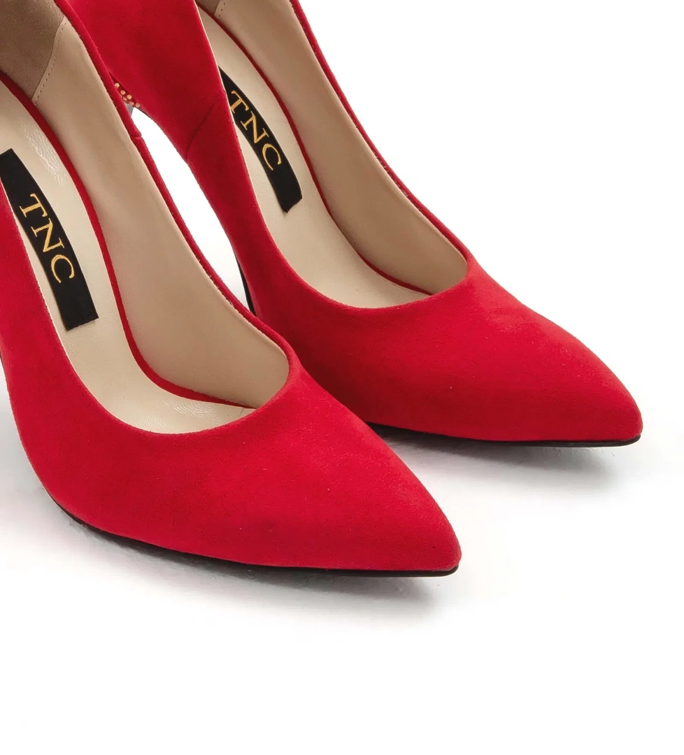 Tamer Tanca Tamer Tanca Kadın Vegan Kırmızı Abiye Ayakkabı Basketbol Ayakkabıları | FashFed Kırmızı - 1. görsel