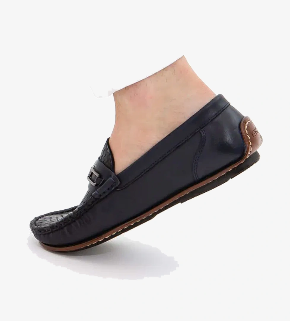 Tamer Tanca Tamer Tanca Erkek Hakiki Deri Lacivert Driver Ayakkabı Casual Ayakkabı | FashFed Lacivert - 1. görsel