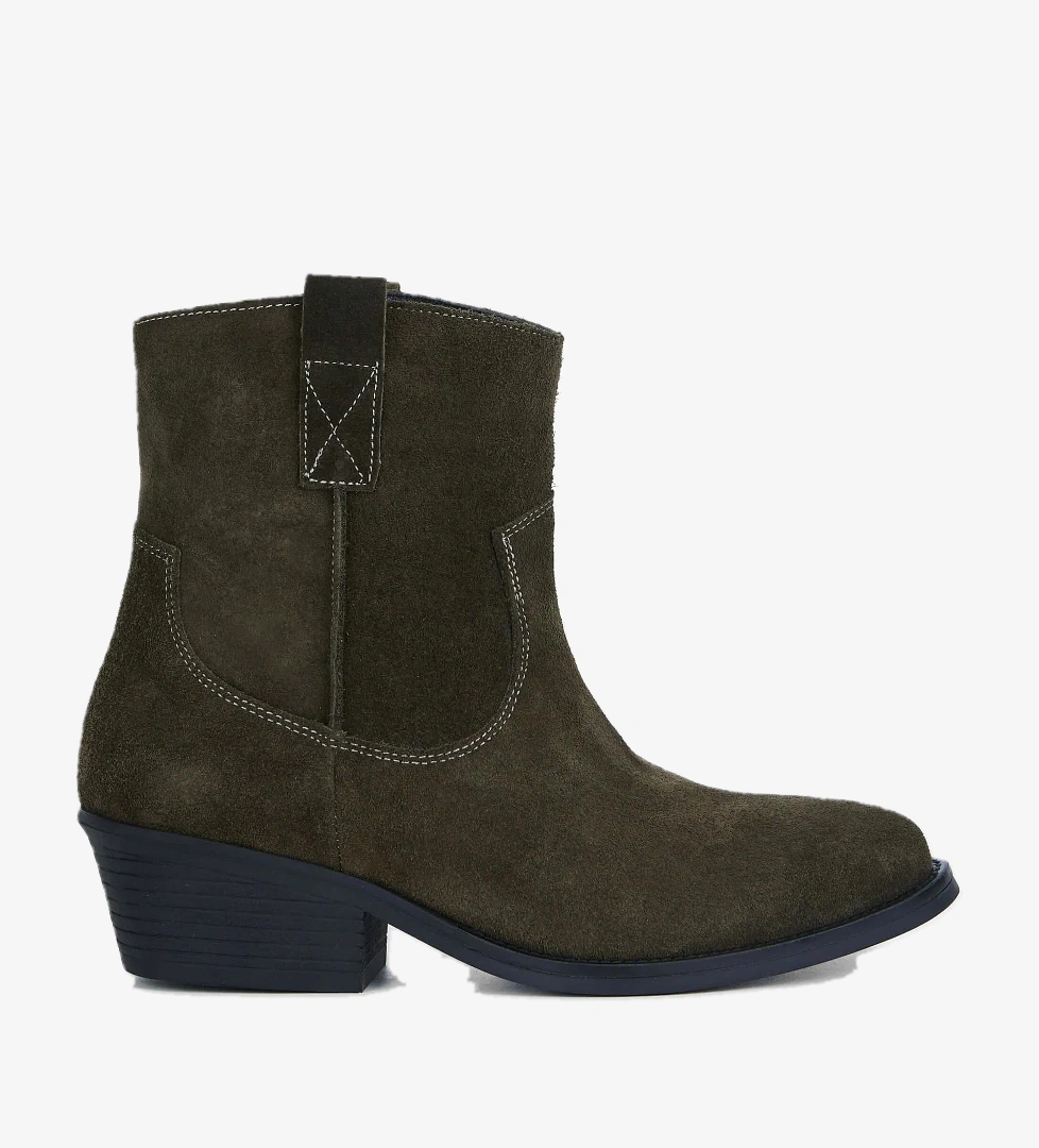 Tamer Tanca Tamer Tanca Kadın Hakiki Deri Haki Süet Western Bot model görseli