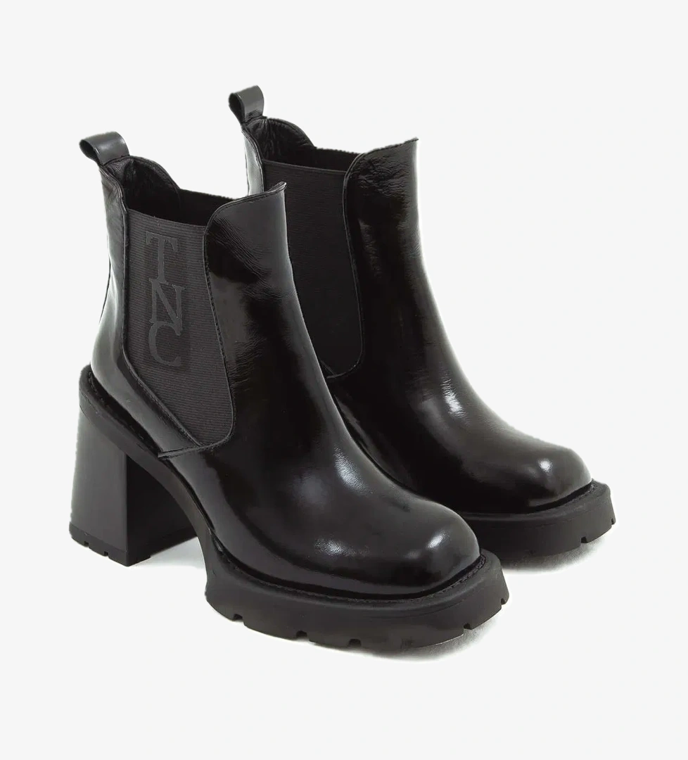 Tamer Tanca Kadın Hakiki Deri Siyah Rugan Casual Bot - Görsel 1