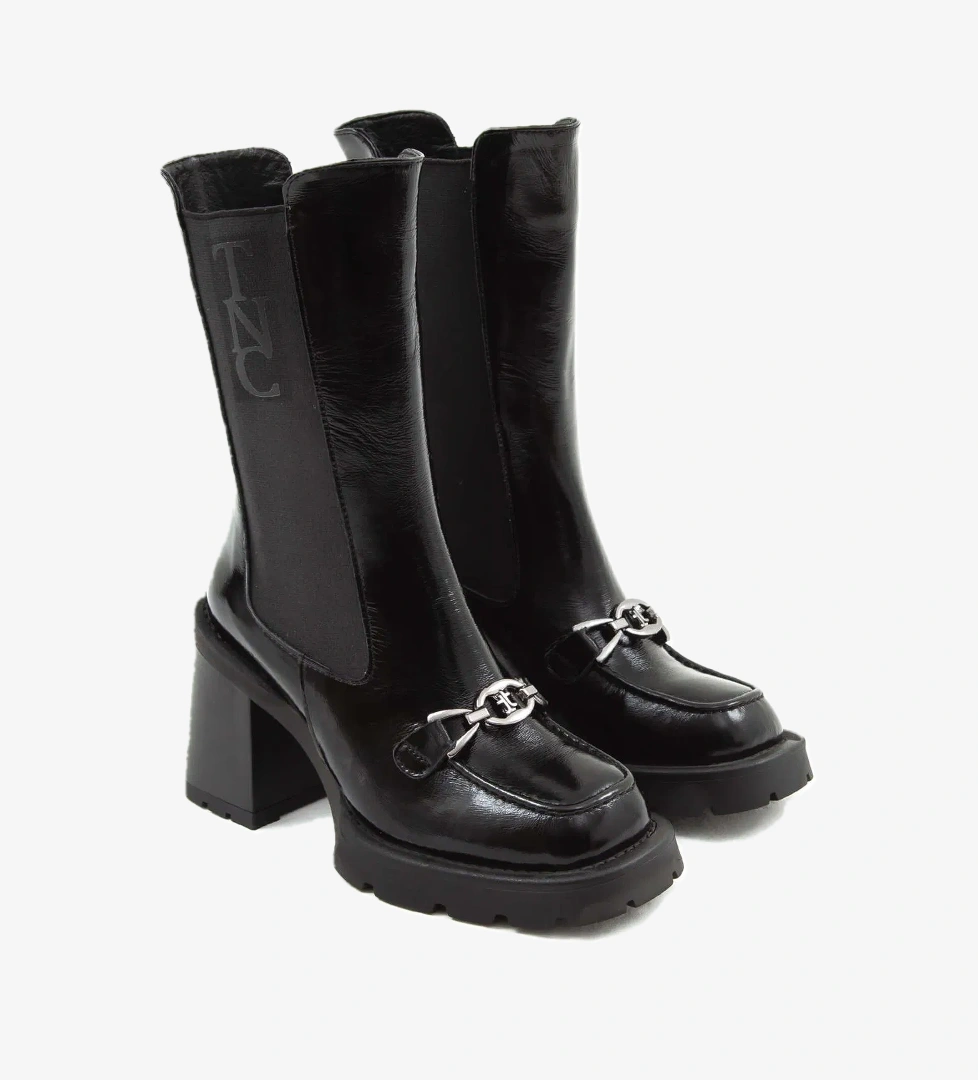 Tamer Tanca Tamer Tanca Kadın Hakiki Deri Siyah Rugan Casual Bot model görseli