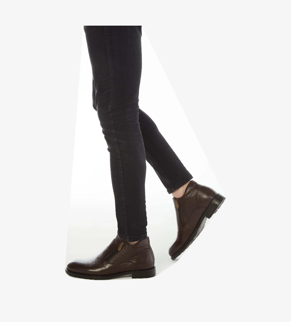 Tamer Tanca Tamer Tanca Erkek Hakiki Deri Kahverengi Floter Klasik Bot model görseli