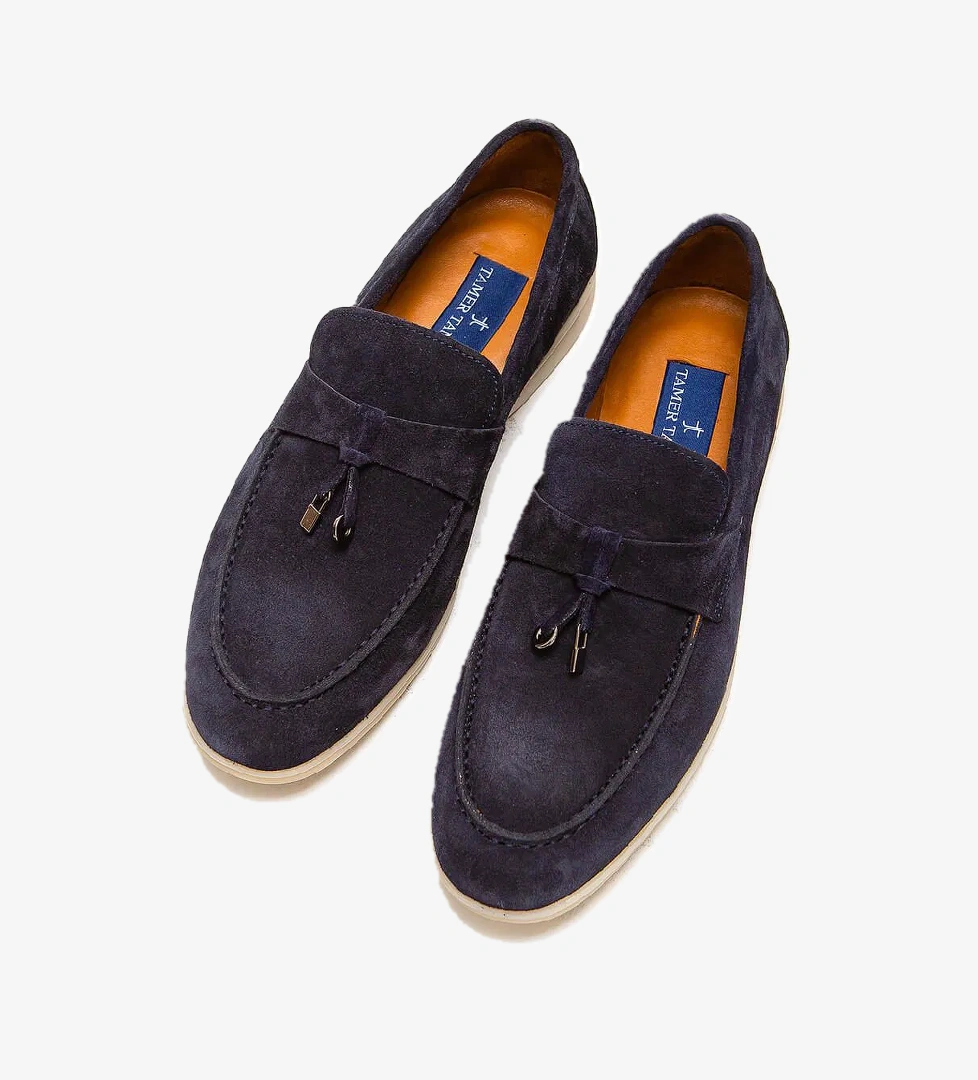 Tamer Tanca Tamer Tanca Erkek Hakiki Deri Lacivert Süet Makosen Ayakkabı model görseli