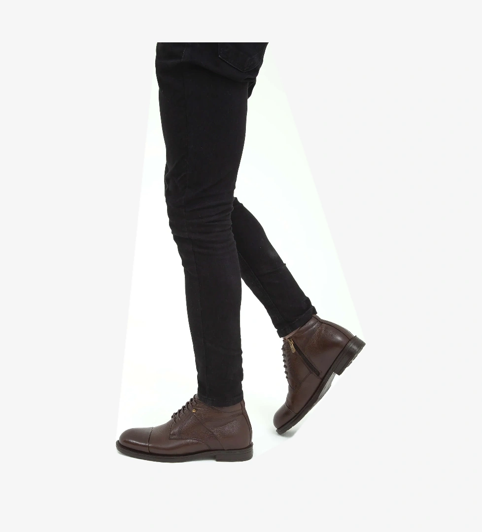 Tamer Tanca Erkek Hakiki Deri Kahverengi Floter Klasik Bot - Görsel 1