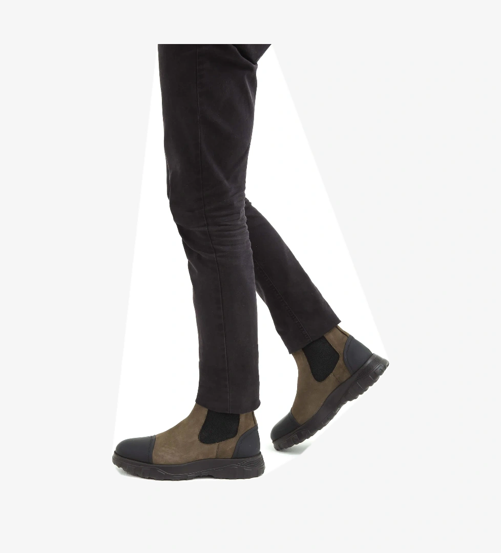 Tamer Tanca Erkek Hakiki Deri Haki Süet Casual Bot - Görsel 1