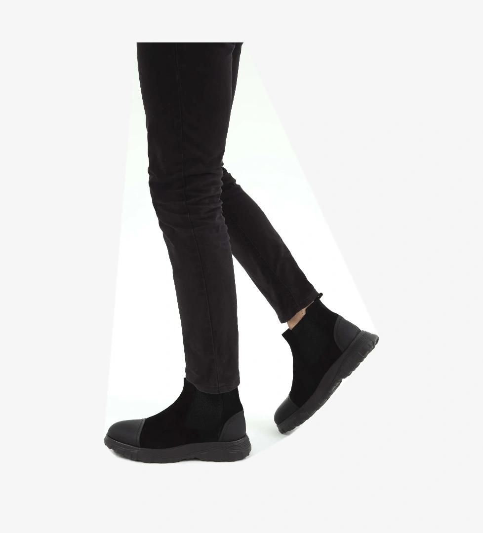 Tamer Tanca Erkek Hakiki Deri Siyah Süet Casual Bot - Görsel 1