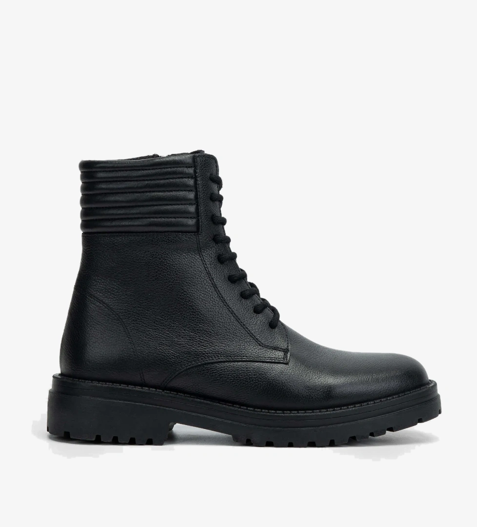 Tamer Tanca Erkek Hakiki Deri Siyah POSTAL Bot - Görsel 1