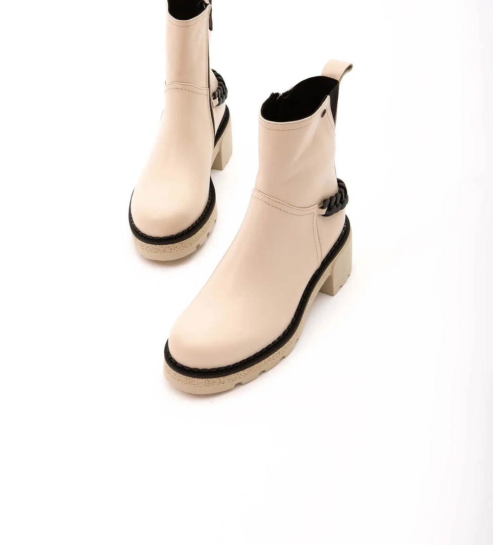 Tamer Tanca Tamer Tanca Kadın Hakiki Deri Bej Casual Bot model görseli