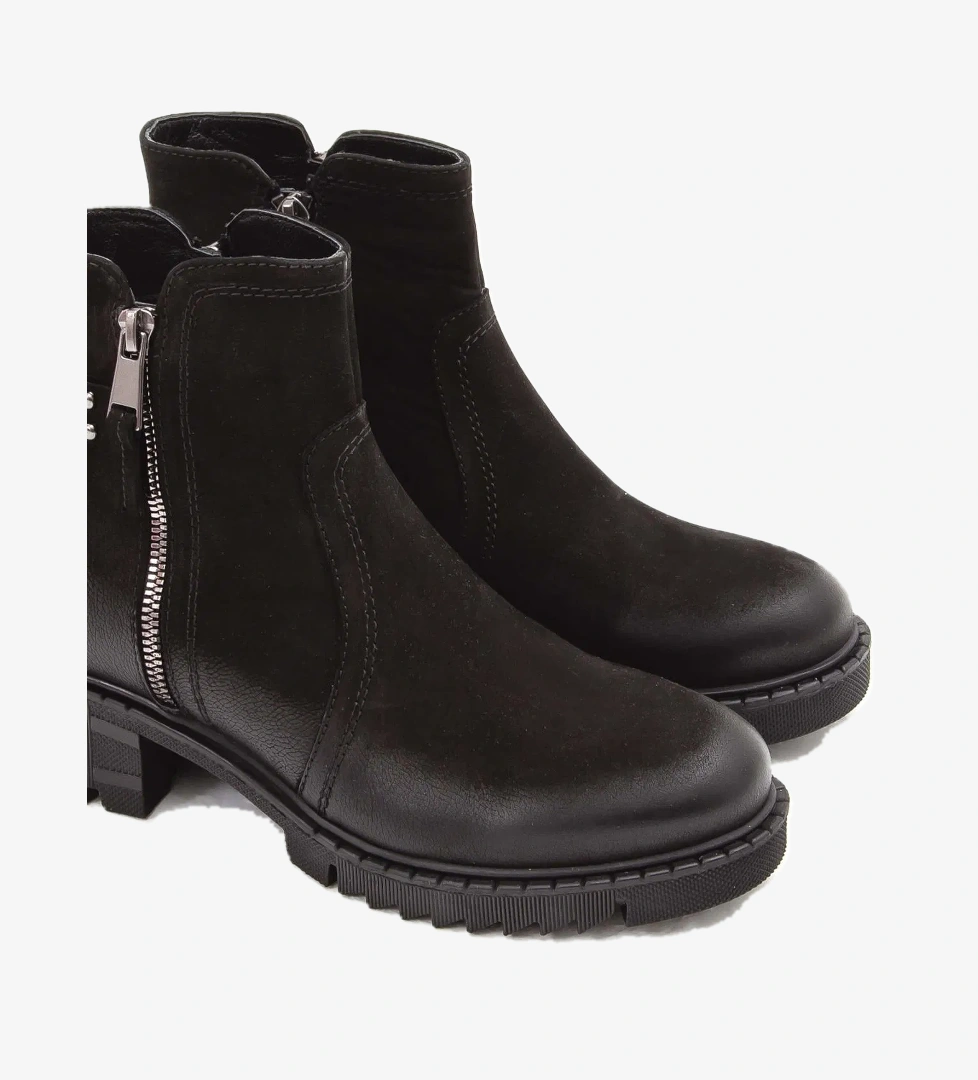 Tamer Tanca Kadın Hakiki Deri Siyah Nubuk Günlük Bot - Görsel 1