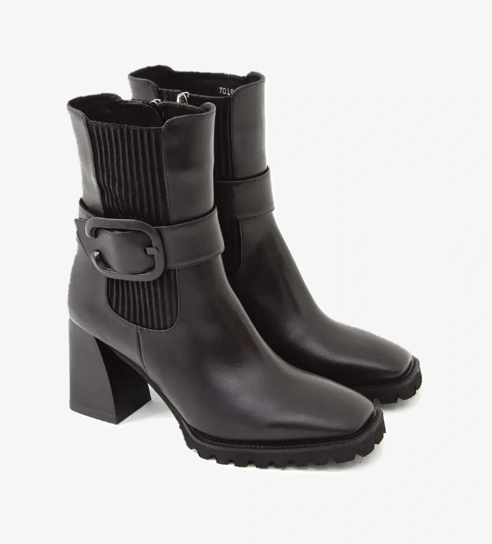 Tamer Tanca Tamer Tanca Kadın Hakiki Deri Siyah Deri Topuklu Bot model görseli