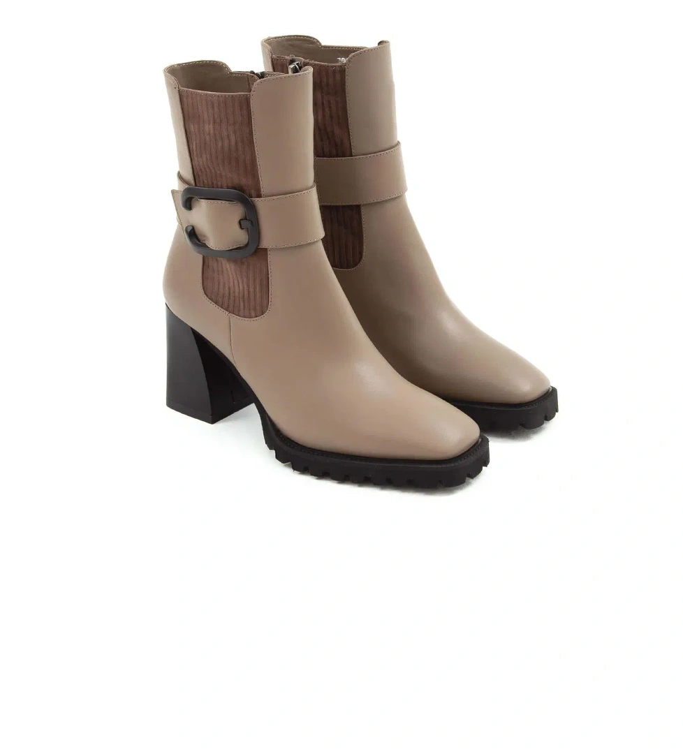 Tamer Tanca Kadın Hakiki Deri Vizon Topuklu Bot - Görsel 1