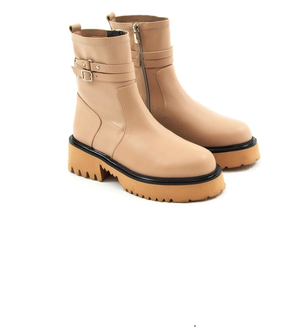 Tamer Tanca Kadın Hakiki Deri Bej Günlük Bot - Görsel 1