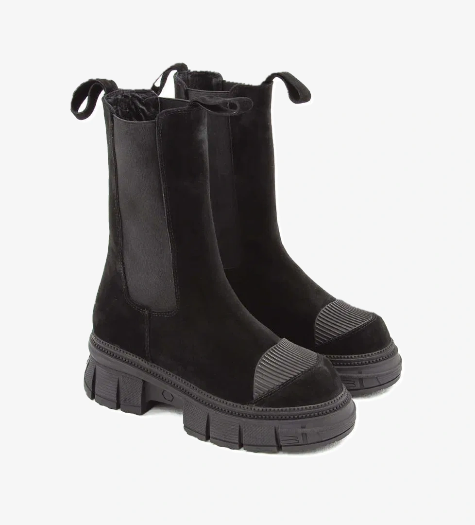 Tamer Tanca Tamer Tanca Kadın Hakiki Deri Siyah Süet Casual Bot model görseli