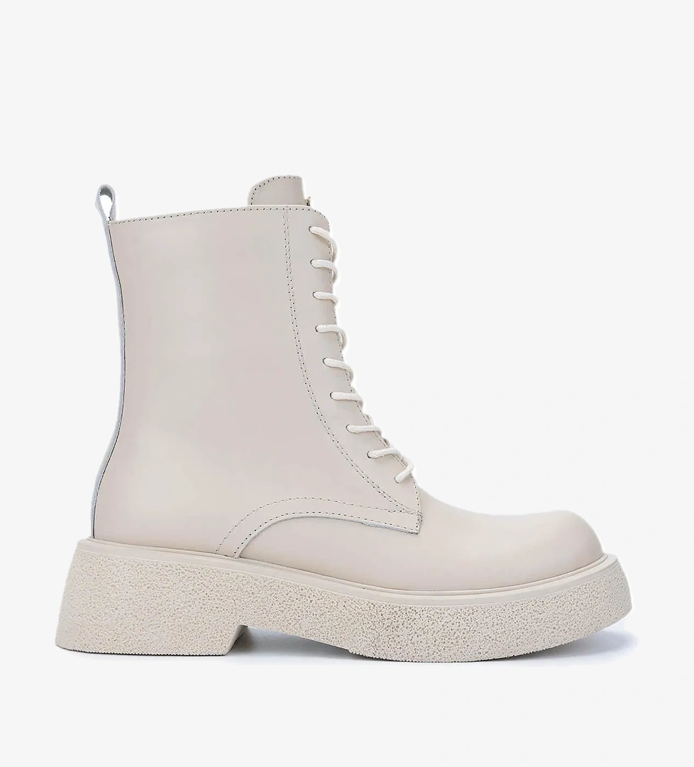 Tamer Tanca Kadın Hakiki Deri Bej Casual Bot - Görsel 1