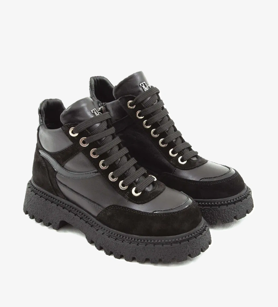 Tamer Tanca Kadın Vegan Siyah Casual Bot - Görsel 1