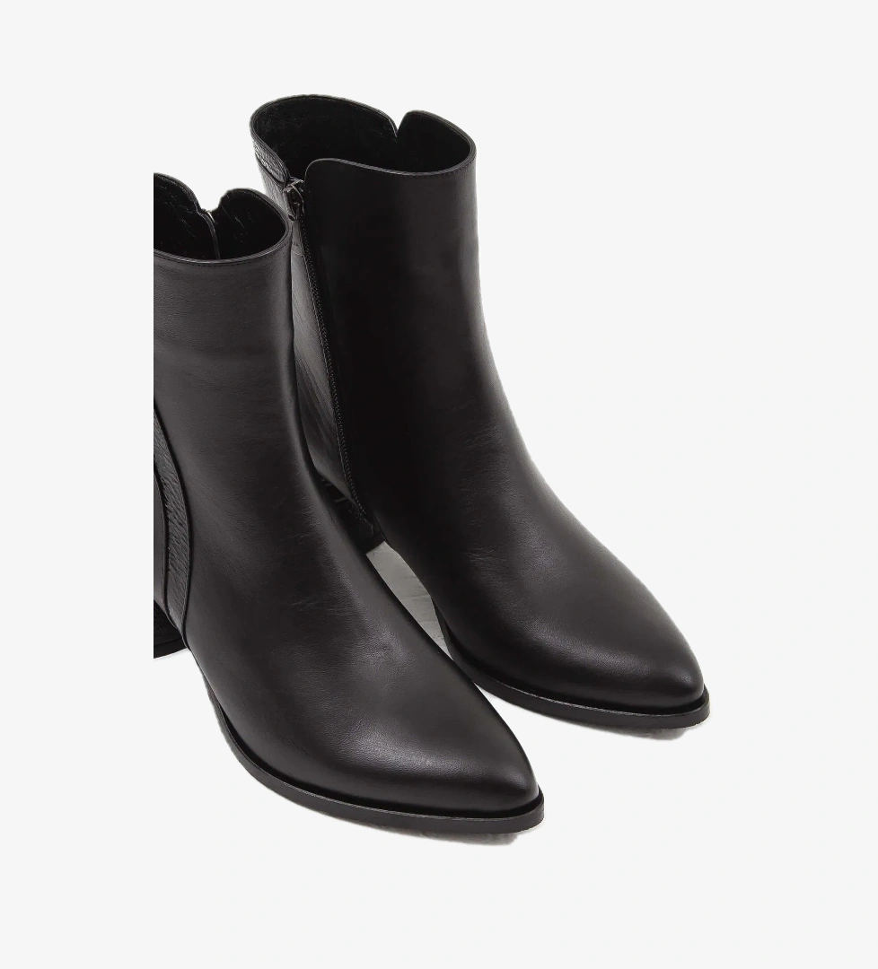Tamer Tanca Kadın Hakiki Deri Siyah Klasik Bot - Görsel 1