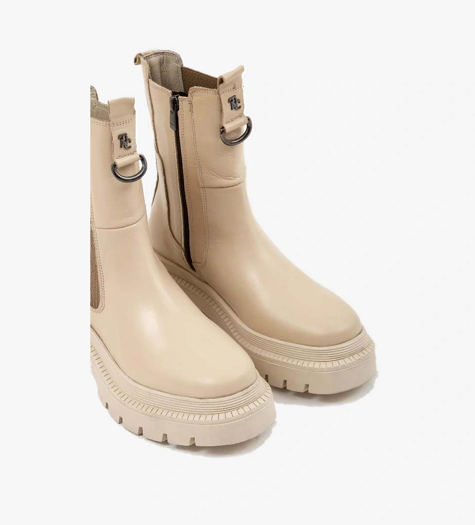 Tamer Tanca Kadın Hakiki Deri Bej Günlük Bot - Görsel 1