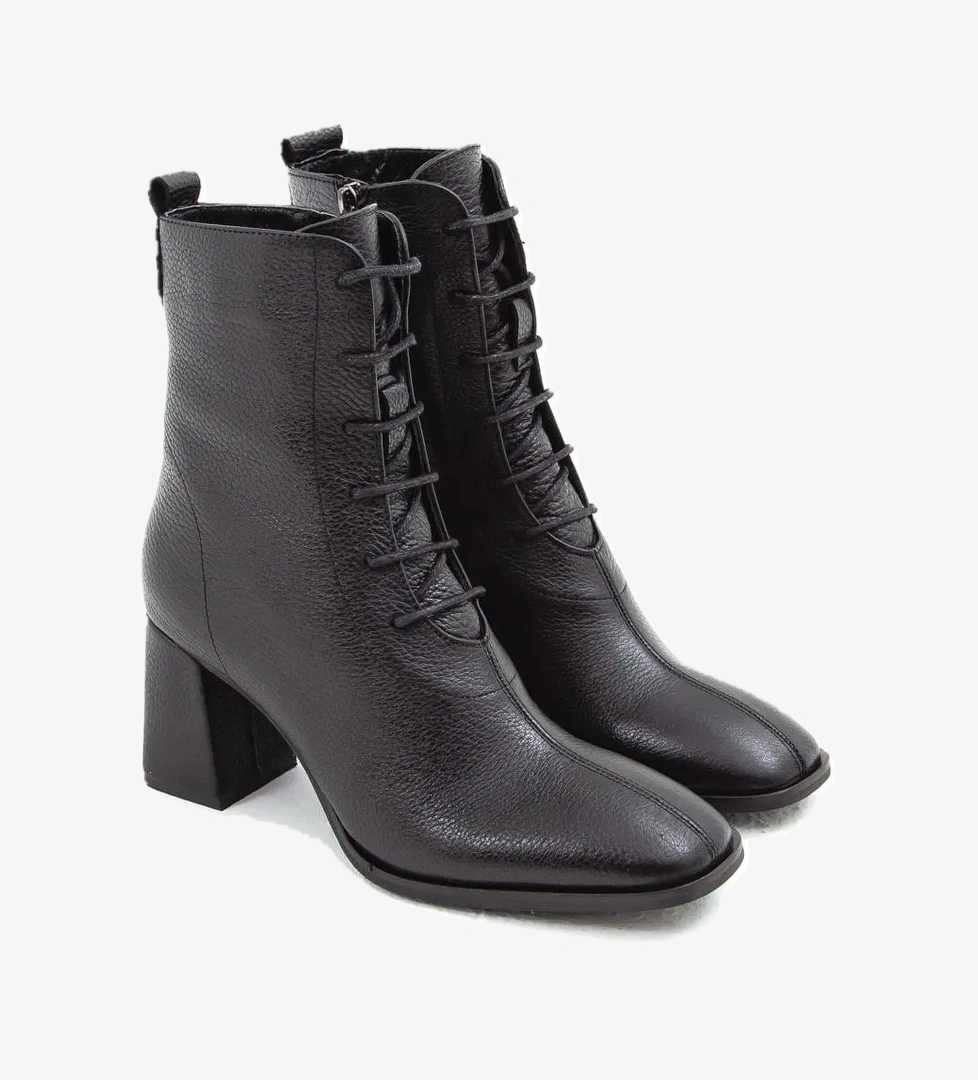 Tamer Tanca Kadın Hakiki Deri Siyah Bot - Görsel 1