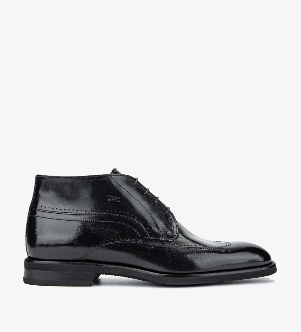 Tamer Tanca Erkek Hakiki Deri Siyah Klasik Bot - Görsel 1