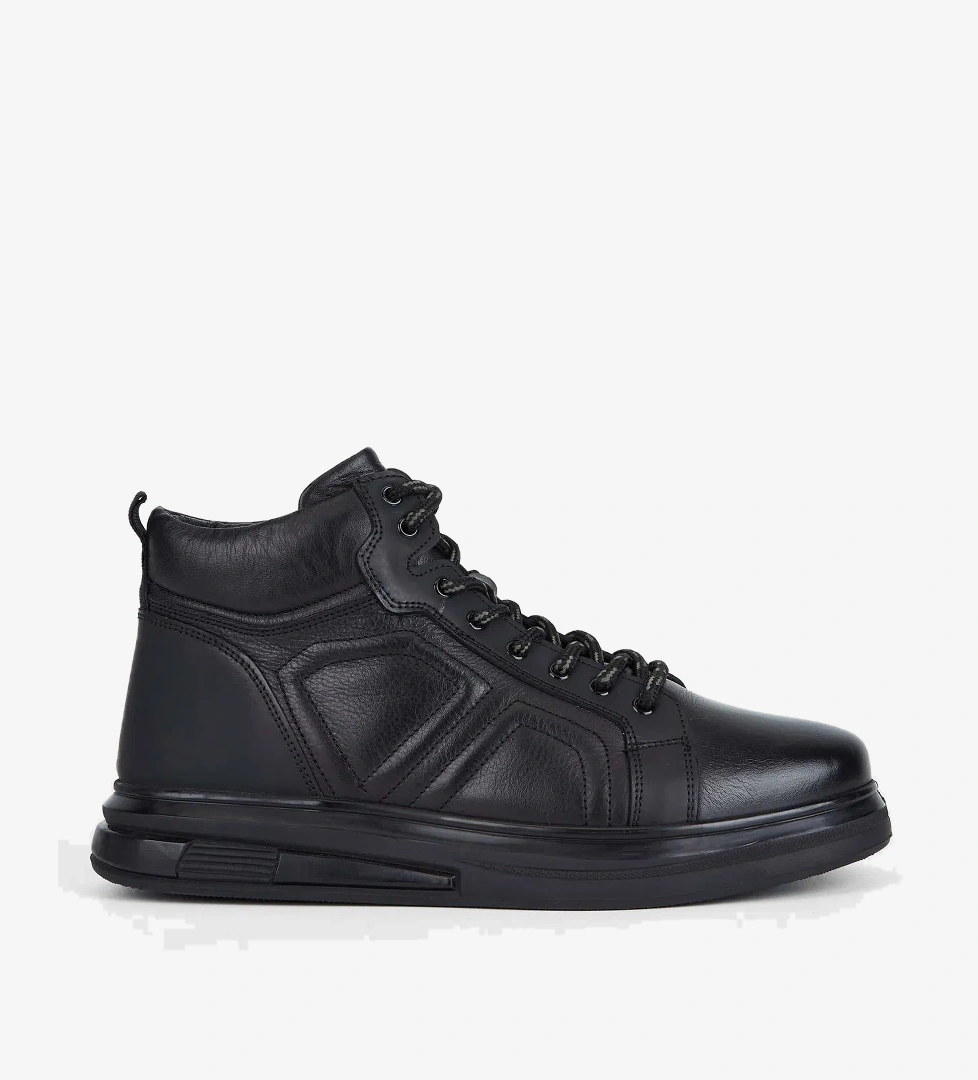 Tamer Tanca Erkek Hakiki Deri Siyah Casual Bot - Görsel 1