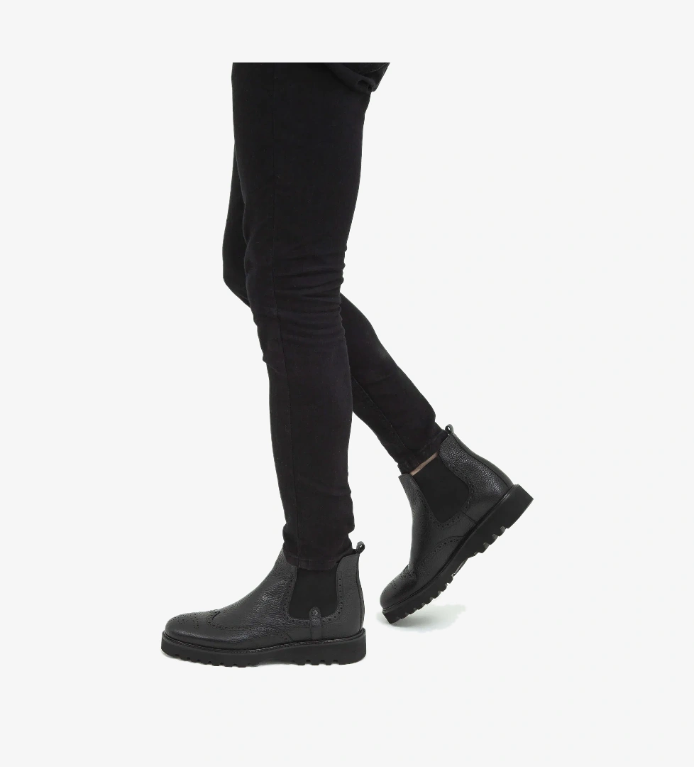 Tamer Tanca Erkek Hakiki Deri Siyah Klasik Bot - Görsel 1