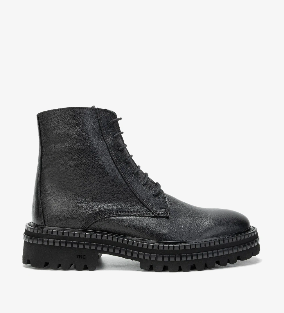Tamer Tanca Erkek Hakiki Deri Siyah POSTAL Bot - Görsel 1