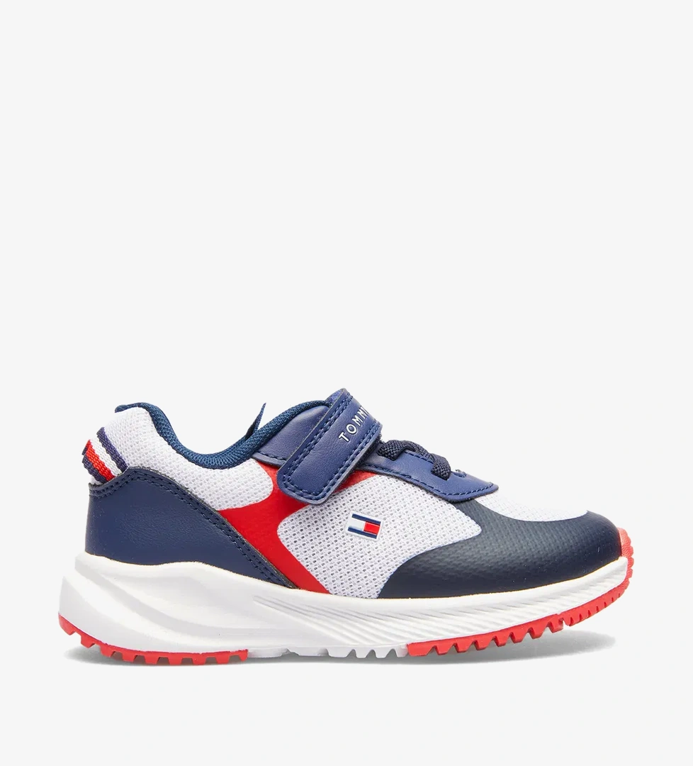 Tommy Hilfiger Flag Low Cut Lace Up Velcro Bebek Lacivert Spor Ayakkabı - Görsel 1