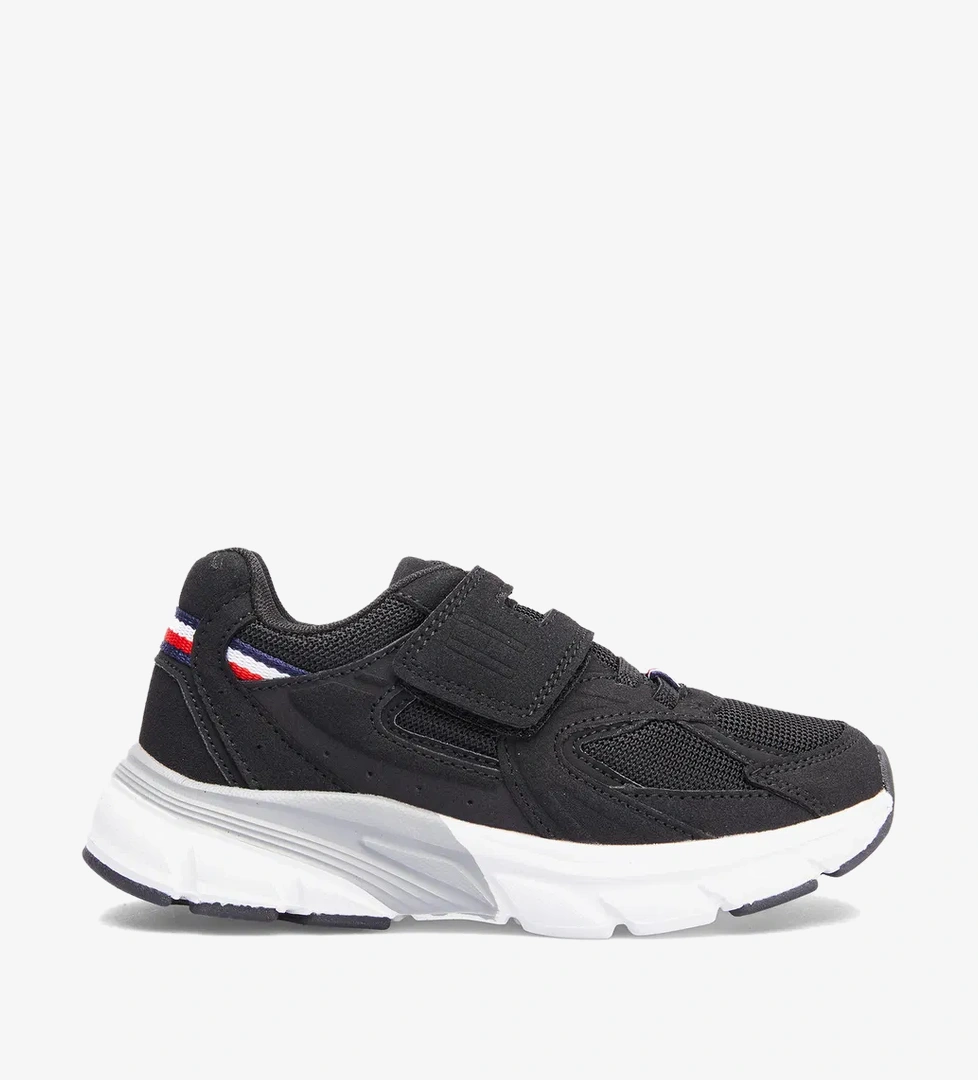 Tommy Hilfiger Flag Low Cut Lace-Up Velcro Bebek Siyah Spor Ayakkabı - Görsel 1