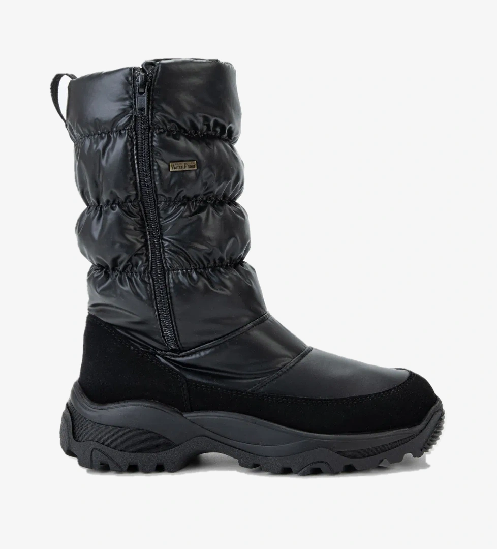 Valmenti Maura Kadın Siyah Deri &amp; Tekstil Kar Botu - Görsel 1