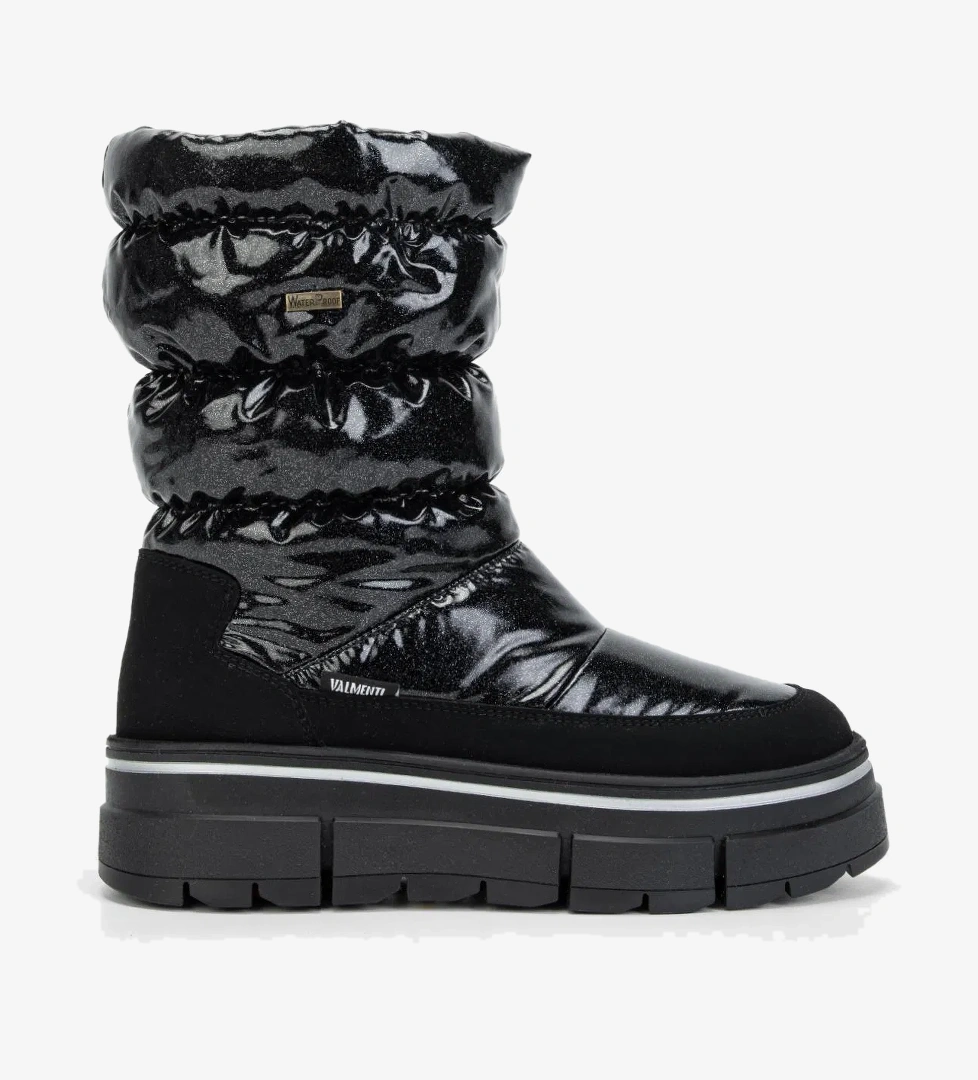 Valmenti Abriana Kadın Siyah Parıltı Deri & Tekstil Kar Botu - Görsel 1