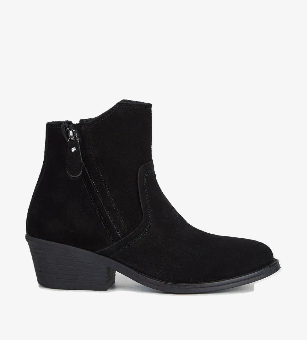 Valmenti Kadın Siyah Süet Hakiki Deri Casual Bot - Görsel 1