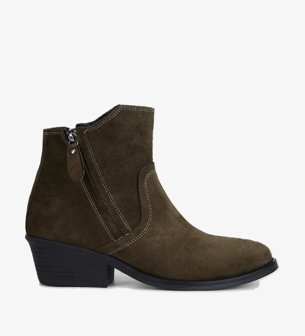 Valmenti Kadın Haki Süet Hakiki Deri Casual Bot - Görsel 1