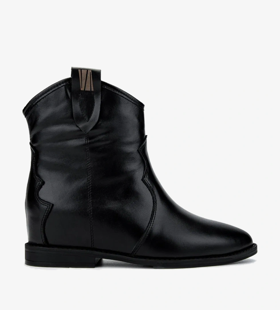 Valmenti Valmenti Kadın . Siyah Deri Casual Bot model görseli