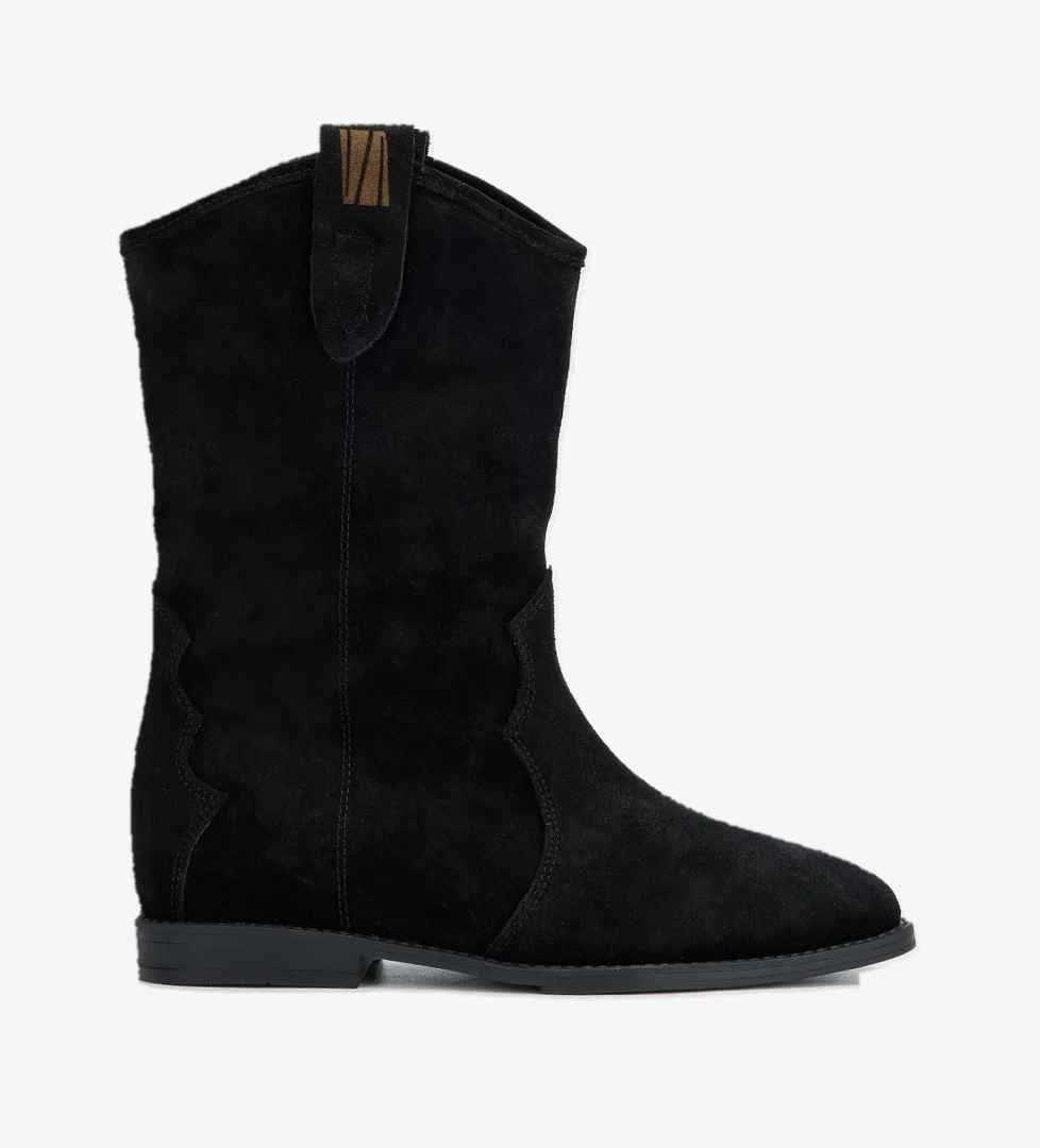 Valmenti Valmenti Draco Kadın Siyah Süet Hakiki Deri Casual Bot model görseli