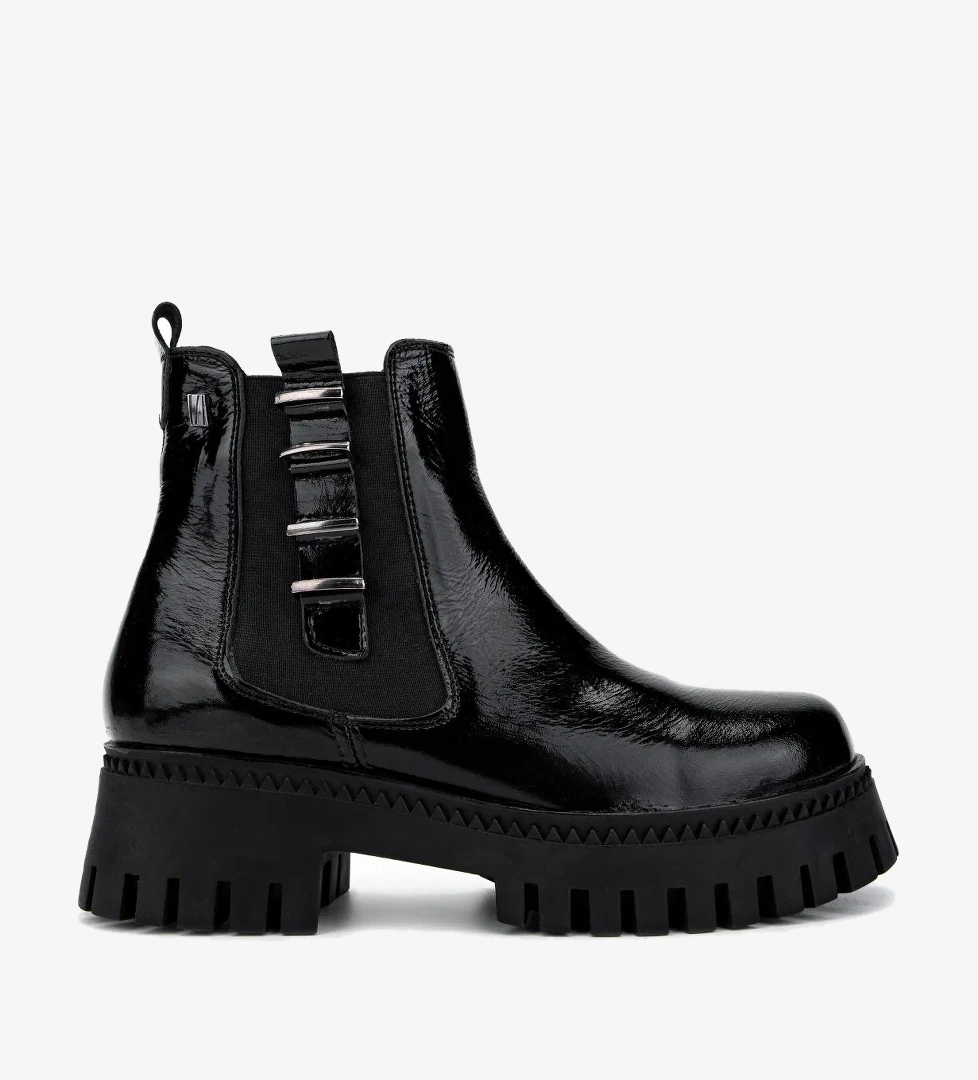 Valmenti Valmenti Kadın Hakiki Deri Siyah Rugan Casual Bot model görseli