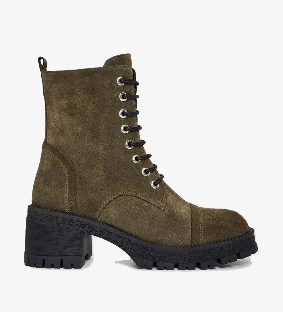 Valmenti Valmenti Kadın Haki Süet Hakiki Deri Casual Bot model görseli