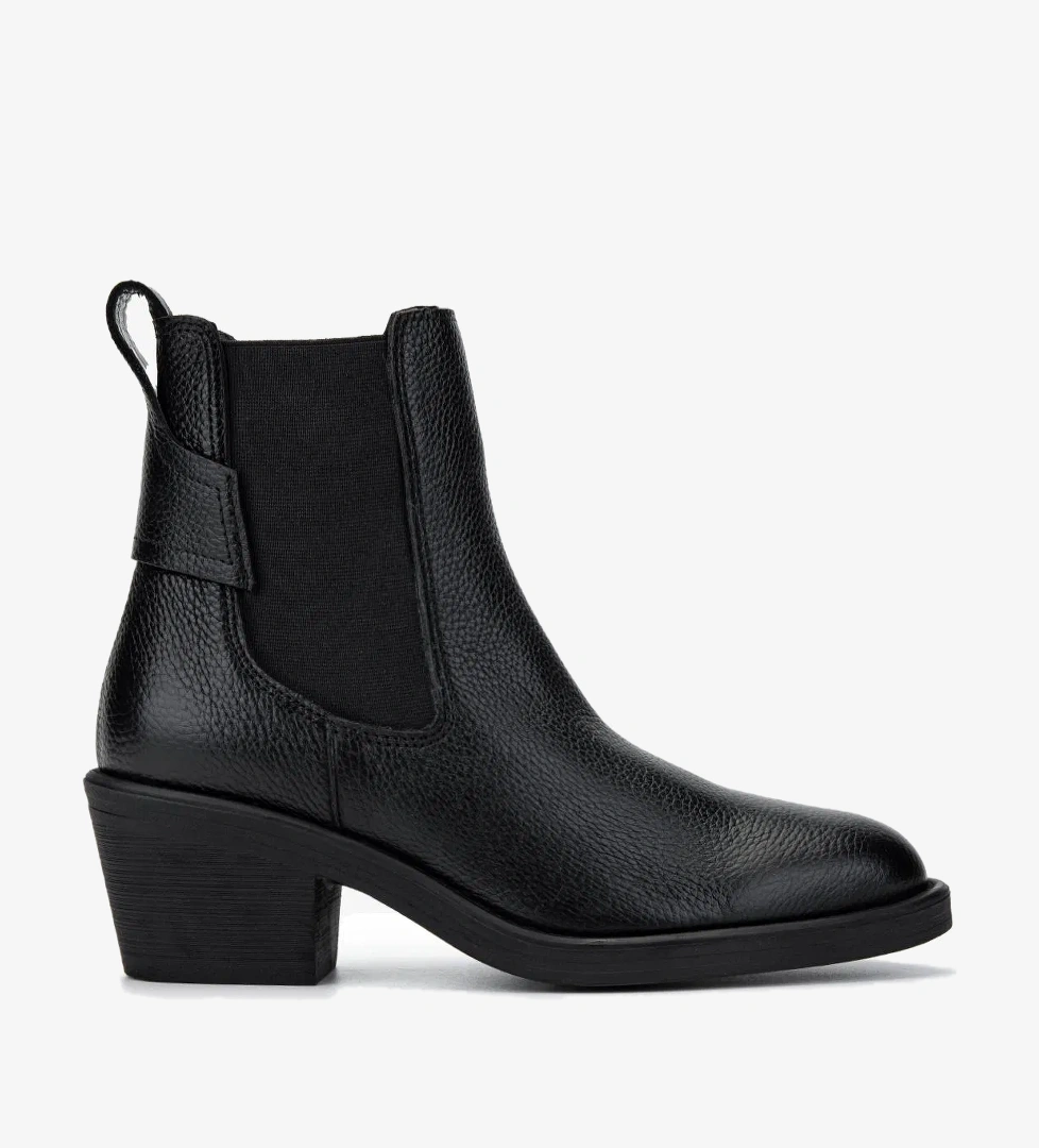 Valmenti Kadın Hakiki Deri Siyah Floter Casual Bot - Görsel 1