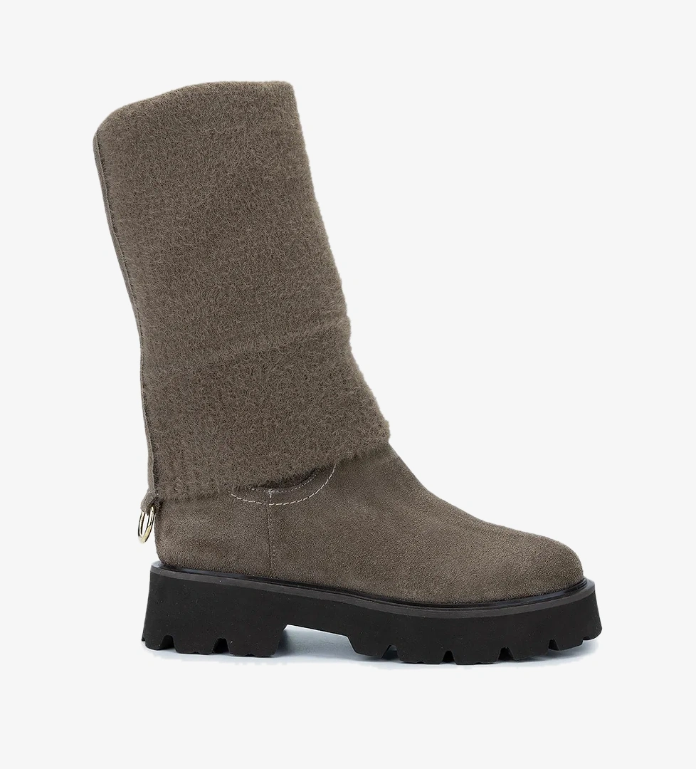 Valmenti Kadın . Vizon Süet Casual Bot - Görsel 1