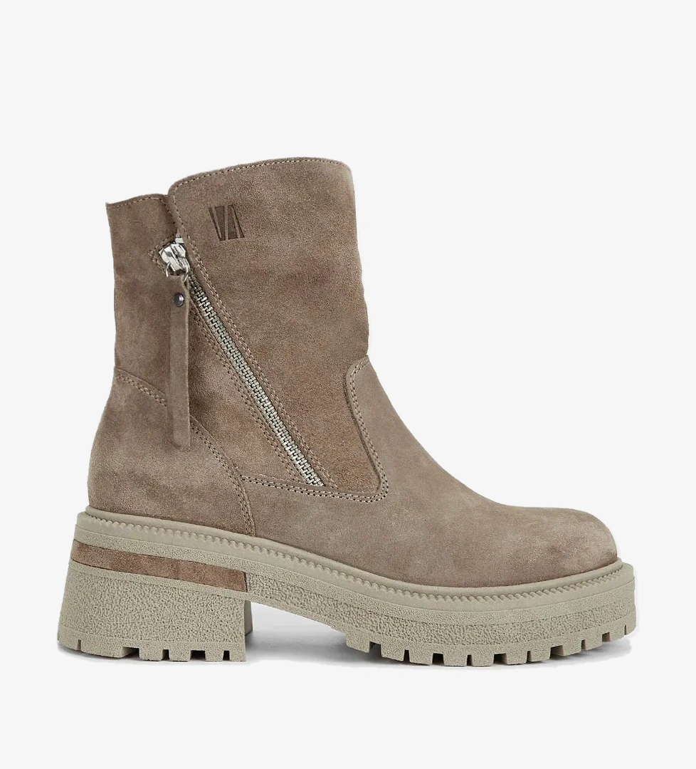 Valmenti Anya Kadın Bej Süet Hakiki Deri Casual Bot - Görsel 1