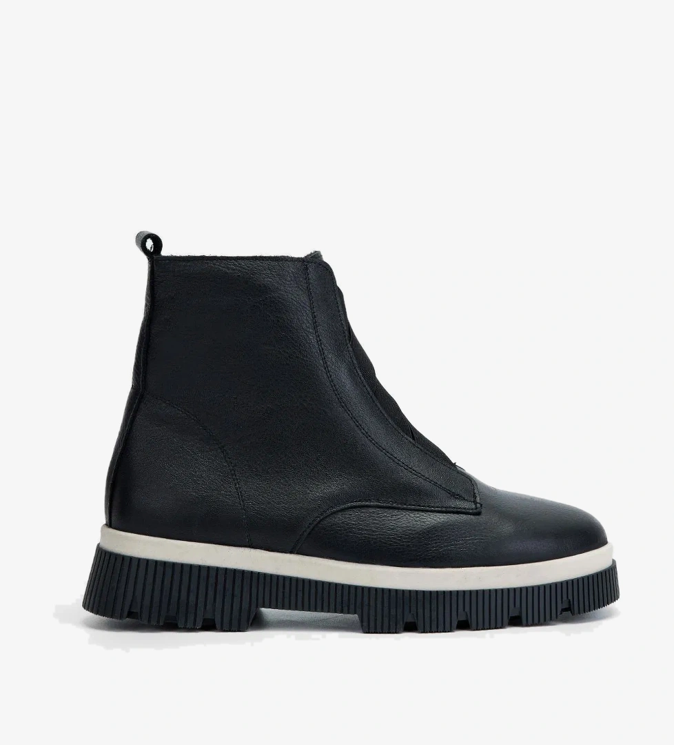 Valmenti Kadın Siyah Floter Hakiki Deri Casual Bot - Görsel 1