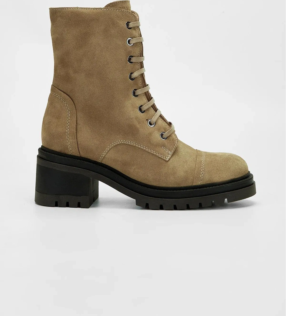 Valmenti Valmenti Kadın Bej Süet Hakiki Deri Casual Bot model görseli