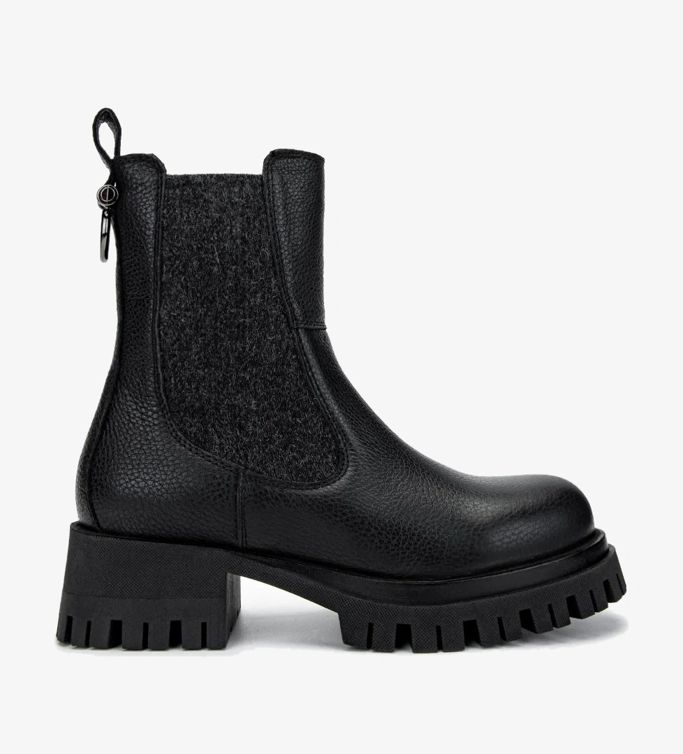 Valmenti Kadın Hakiki Deri Siyah Floter Düz Bot - Görsel 1