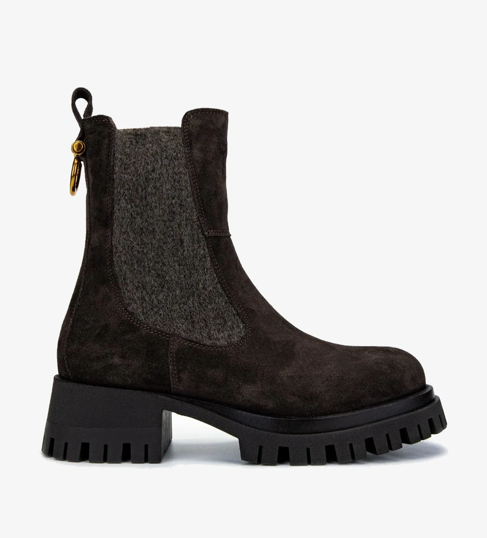 Valmenti Valmenti Kadın Hakiki Deri Gri Düz Bot model görseli