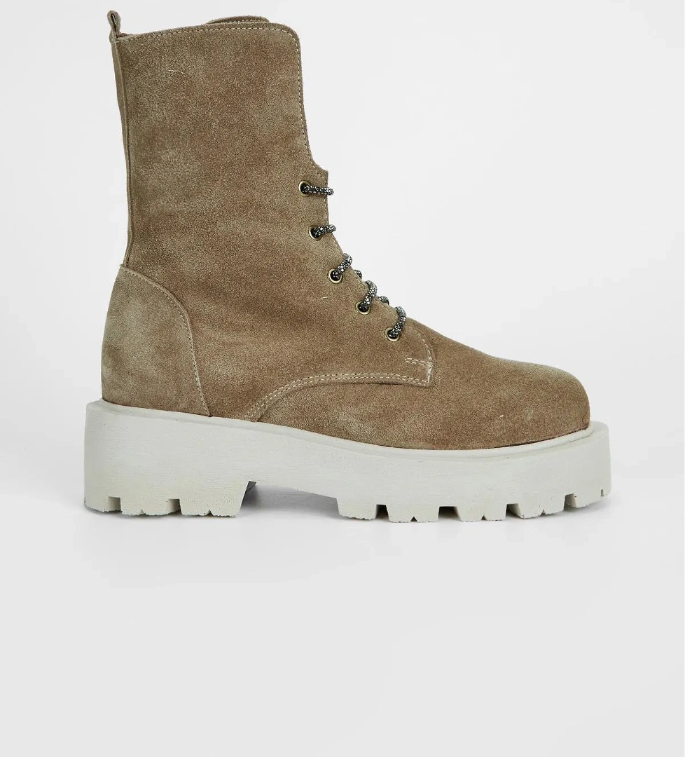 Valmenti Nagy Kadın Vizon Süet Hakiki Deri Casual Bot - Görsel 1