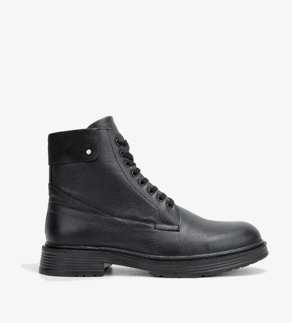 Valmenti Erkek Siyah Floter Hakiki Deri Casual Bot - Görsel 1