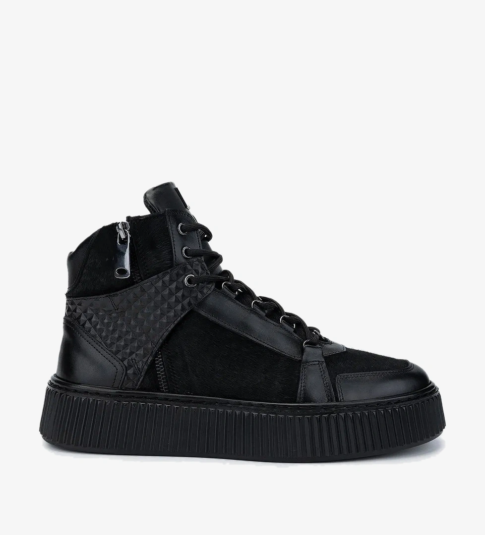 Valmenti Valmenti Erkek Hakiki Deri Siyah Casual Bot model görseli